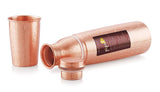 Pipal Llp O2 Leak Pure Copper Water Bottle with Glass Carving (1000 ml)