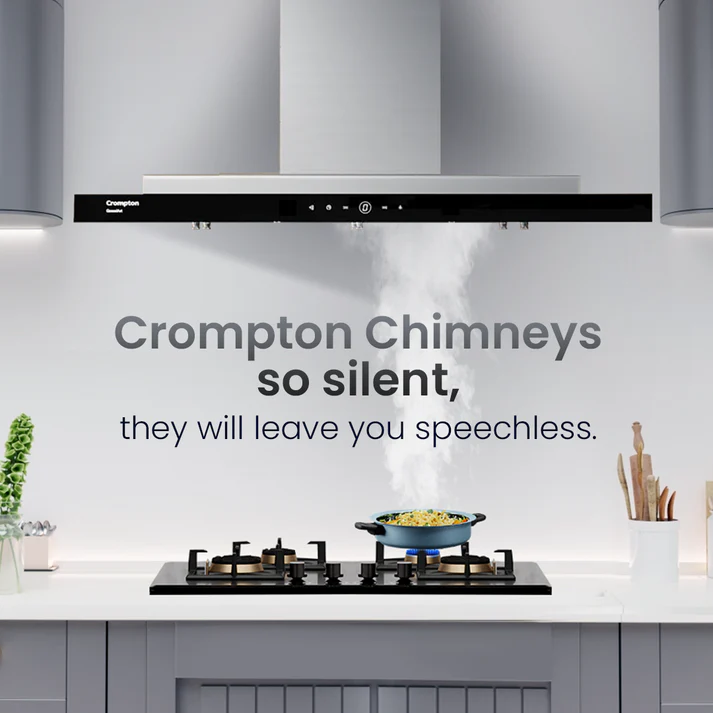 Crompton CHD-GAL90BFE-INX-Island Wall Mounted Chimney 60 cm Quietpro