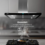 CHD-GAL90BFE-INX GrandArt 90cm Island Baffle Filter Chimney
