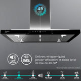 CHD-GAL90BFE-INX GrandArt 90cm Island Baffle Filter Chimney