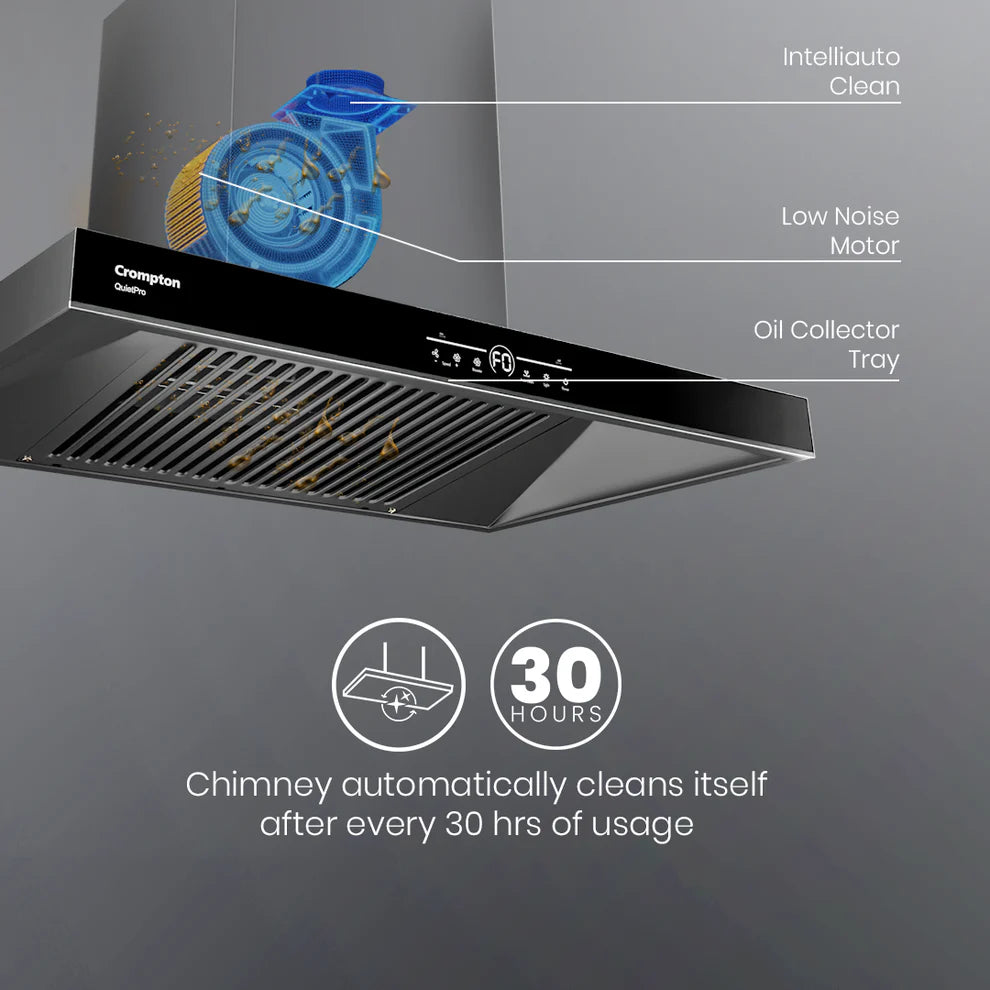 CHD-QPVB90FLE-MBL-Box Wall Mounted Chimney QuietPro 90 cm