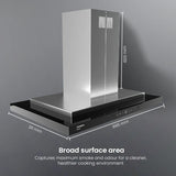 CHD-GAL90BFE-INX GrandArt 90cm Island Baffle Filter Chimney