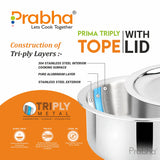 Prima Triply Tope With Lid – 4.5L, 22cm