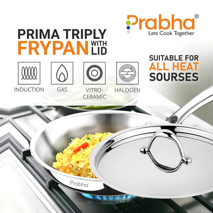 Prima Triply Frypan With Lid – 1.1L, 20cm