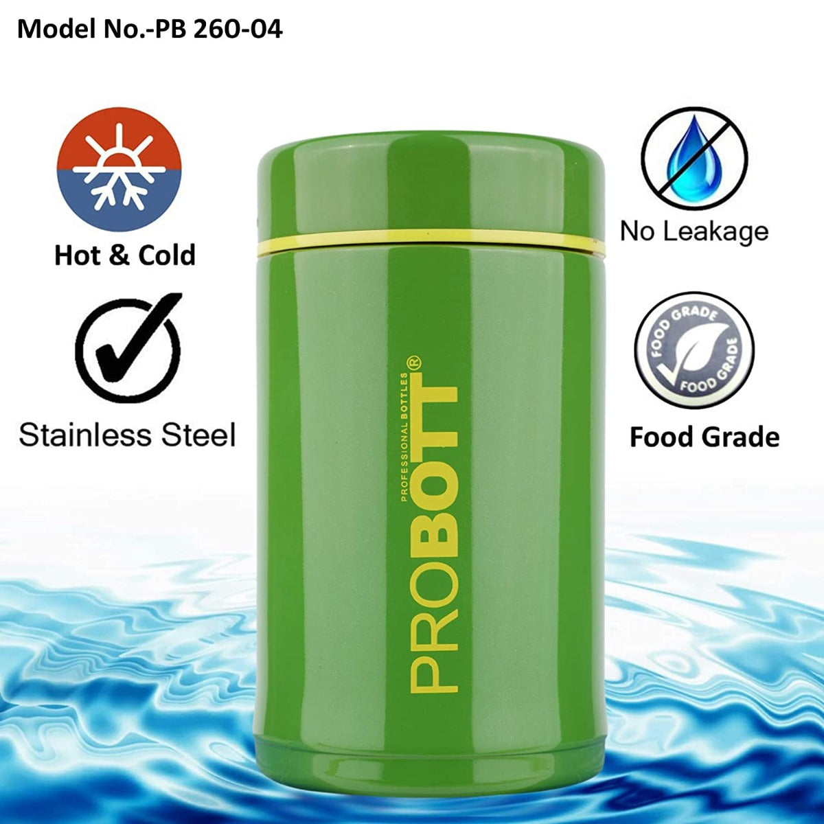 PROBOTT Thermosteel Vacuum Jar 260ml -Green PB-260-04