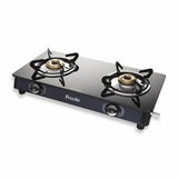 Preethi BluFlame Smart Glass Top 2 Burner Gas Stove (Black)