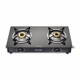 Preethi BluFlame Smart Glass Top 2 Burner Gas Stove (Black)