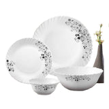 La Opala Diva Classique Mystrio Dinner Set, 27-Pieces, White/Black