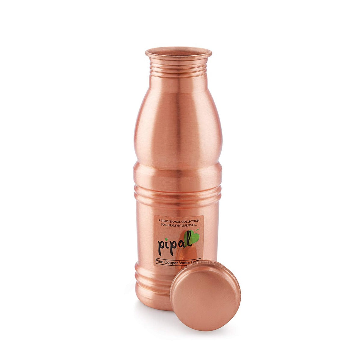 Pipal Product Llp Leak Proof and Joint-Less Copper Matt Finish Water Bottle with Ayurvedic Health Benefits (500 ml)