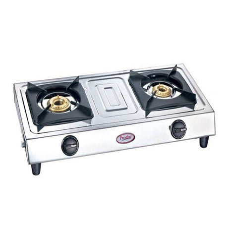 Buy Prestige Star Stainless Steel 2 Burner Gas Stove at the lowest price in India at Apnidukaan.com