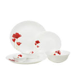 Roxx Opal Red Iris 33 Pcs With Full Plate Dinner Set