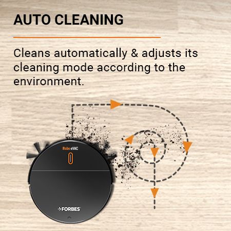 Eureka Forbes Robo eVac Versatile Robotic Vacuum Cleaner that sweeps and mops surfaces with Intelligent Suction Adjustment