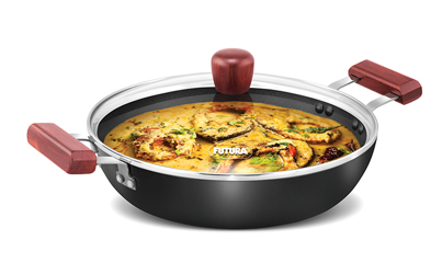 Hawkins Futura Nonstick Cook-n-Serve Frying Pan with Glass lid 28 cm Diameter, 3 Litre (NCF28G)