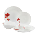 Roxx Opal Red Iris 27 Pcs With Full Plate Dinner Set