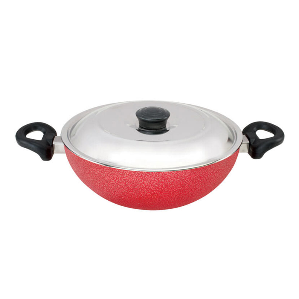 Nirlep Sakhi Tension-Free Non-Stick Deep Kadhai With Lid (240 mm)