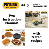 Hawkins Futura Hard Anodised Cookware (2 products and 1 SS lid) -Set 5 ASET5