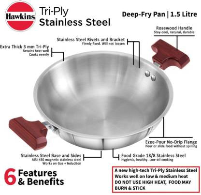 HAWKINS TRI-PLY DEEP FRY PAN 22 CM SSD15