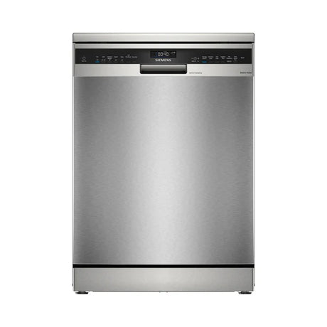 Siemens dishwasher, iQ500 Series, in silver color -front view