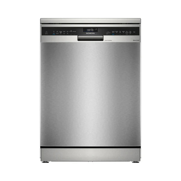 Siemens dishwasher, iQ500 Series, in silver color -front view
