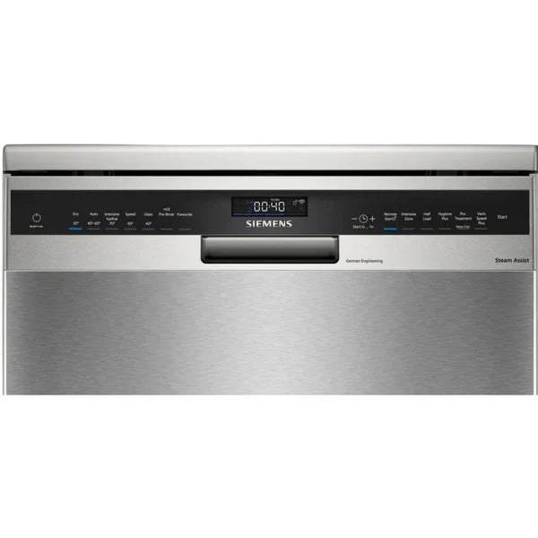 Siemens 15 place settings freestanding dishwasher - control panel view.