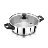 Hawkins Cook n Serve Casserole with Glass lid SSCB20G 18/8 food-grade (AISI 304) superior stainless steel, 6.6 mm extra-thick sandwich bottom-2 L