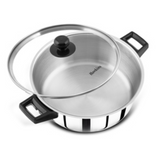 Hawkins Cook n Serve Casserole with Glass lid SSCB30G 18/8 food-grade (AISI 304) superior stainless steel, 6.6 mm extra-thick sandwich bottom-3 L