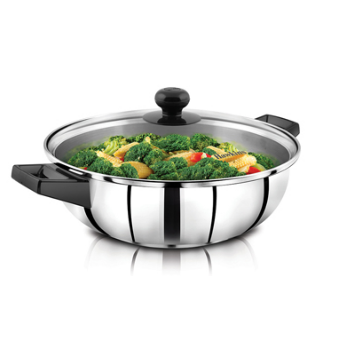 Hawkins Stainless Steel Cook n Serve Frying Pan 3 Litre with Glass lid SSF3LG