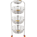 PRIYA STAINLESS STEEL FRUITS, VEGETABLE KITCHEN TROLLEY