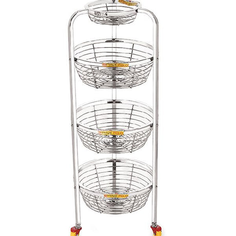 PRIYA STAINLESS STEEL FRUITS, VEGETABLE KITCHEN TROLLEY