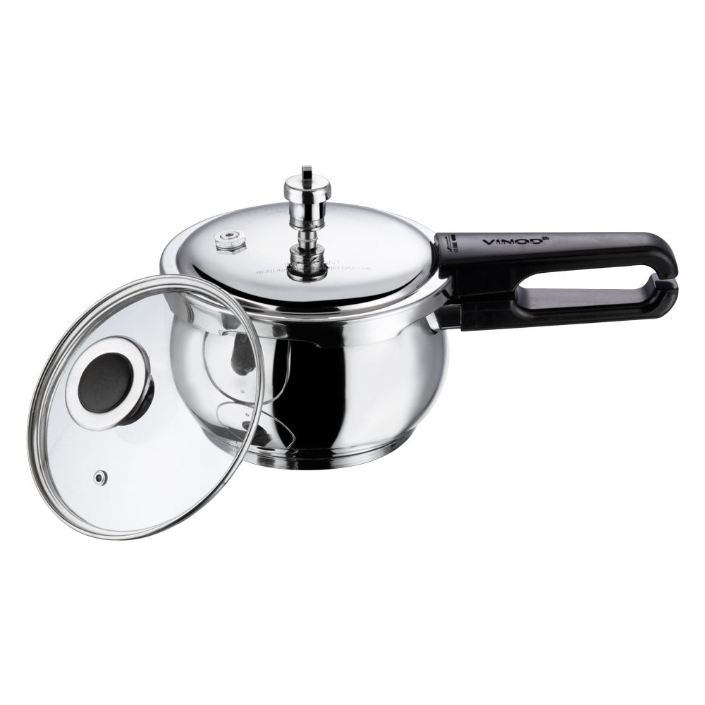 Vinod 18/8 Stainless Steel Splendid Plus Pressure Cooker - 1.5 L (Induction Friendly)