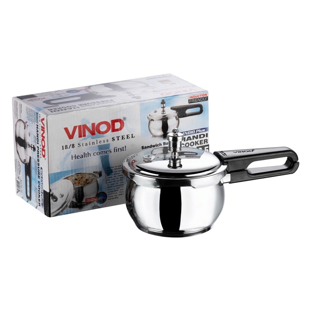 Vinod 18/8 Stainless Steel Splendid Plus Pressure Cooker - 1.5 L (Induction Friendly)