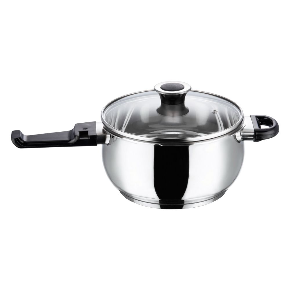 Vinod 18/8 Stainless Steel Splendid Plus Pressure Cooker - 6.5 L (Induction Friendly)