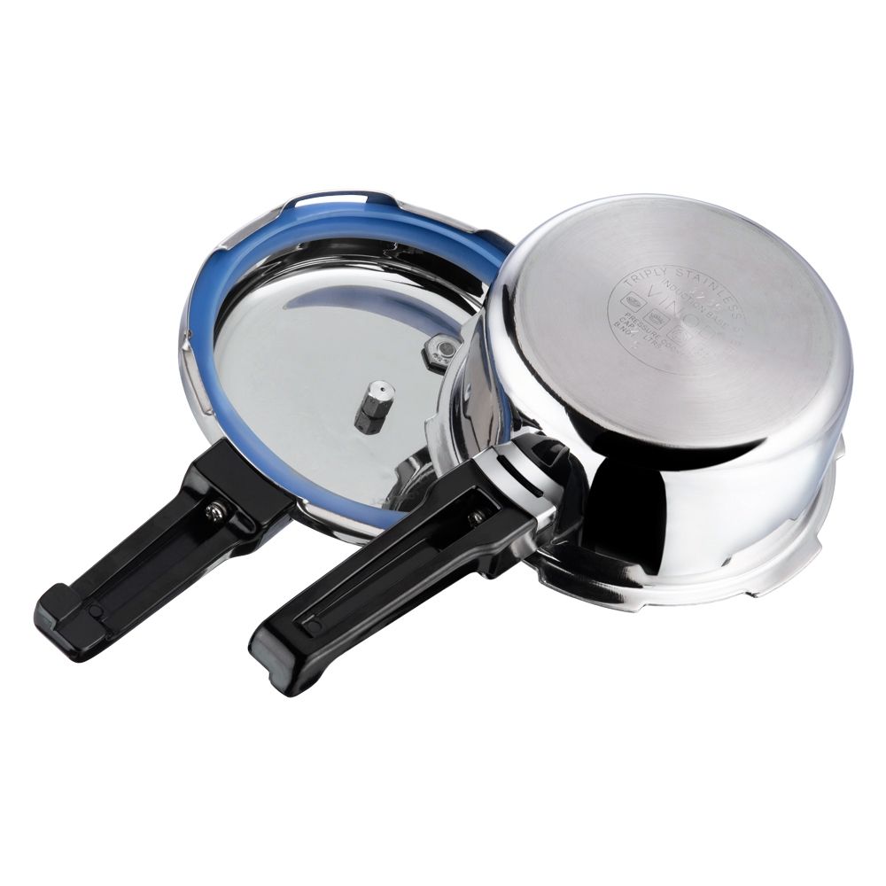 Vinod Platinum Triply Stainless Steel Pressure Cooker- 2 L (Induction Friendly)