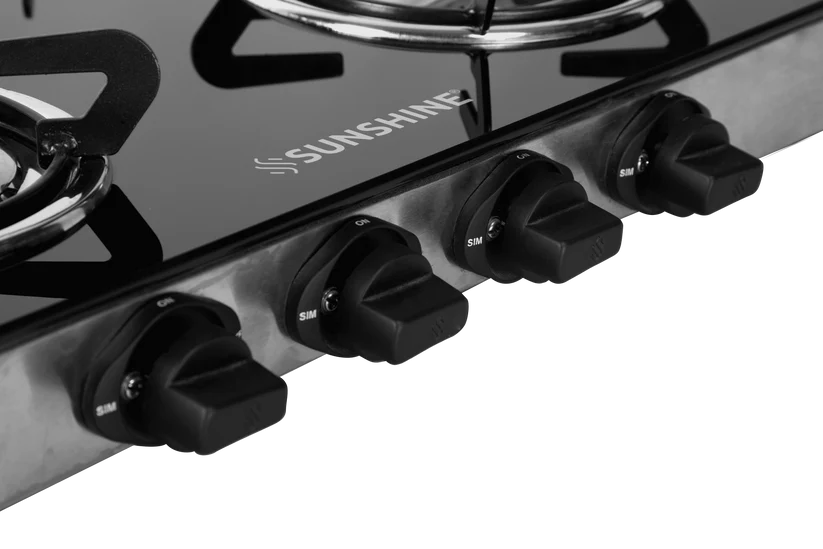 Swift 4 Burner Toughened Glass Gas Stove Manual Ignition