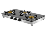 Swift 3 Burner Gas Stove Manual Ignition Glass Top (Black)