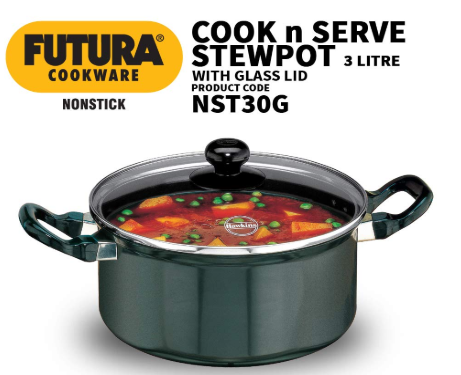 Hawkins Futura Non-Stick Stewpot with Glass Lid 3 L NST30G