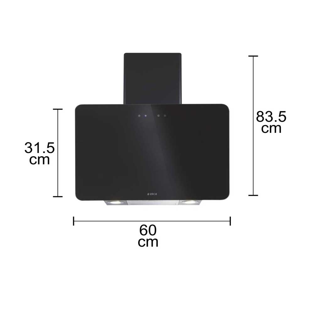 ELICA Chimney KITTY ETB HE LTW 80 BK T4V LED