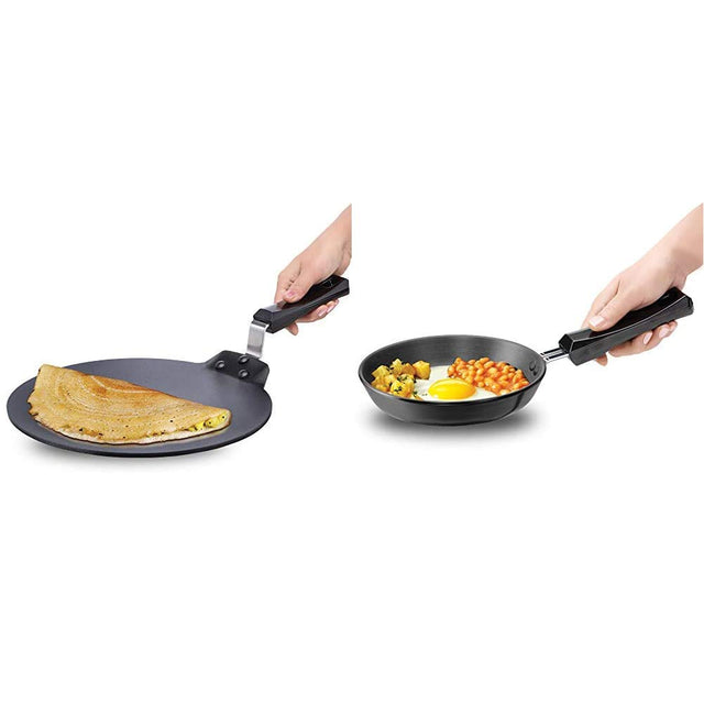 Hawkins - NDT 28 Futura Non-Stick Dosa Tava, 28 cm, Black & Hawkins - AF 18 Futura Hard Anodised Frying Pan, 18Cm