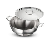 Tramontina Aeion 32cm Triply Deep Kadai with SS Lid