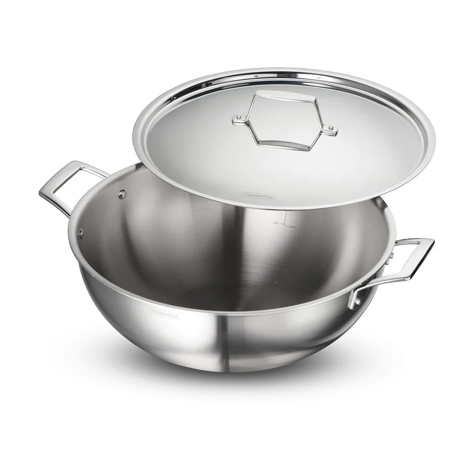 Tramontina Aeion 36cm Triply Deep Kadai with SS Lid