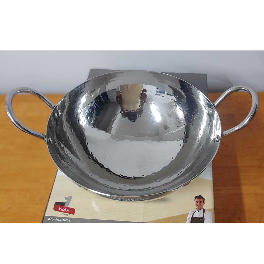 Bergner High-Quality Stainless Steel Essential Traditional Kadai 24cm