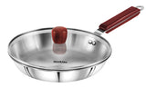 Hawkins 26 cm SSF26G Tri-ply Stainless Steel Frying Pan with Glass Lid 