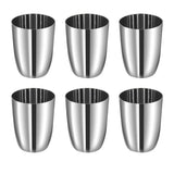 Ayushi Stainless Steel Glass Set of 6-300ml Each