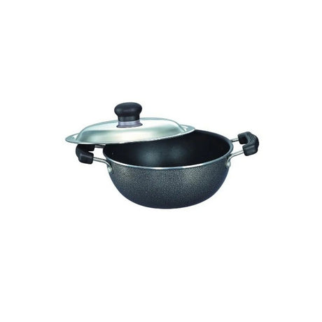 Prestige Omega Select Plus Flat Base Kadai 200 mm with SS Lid