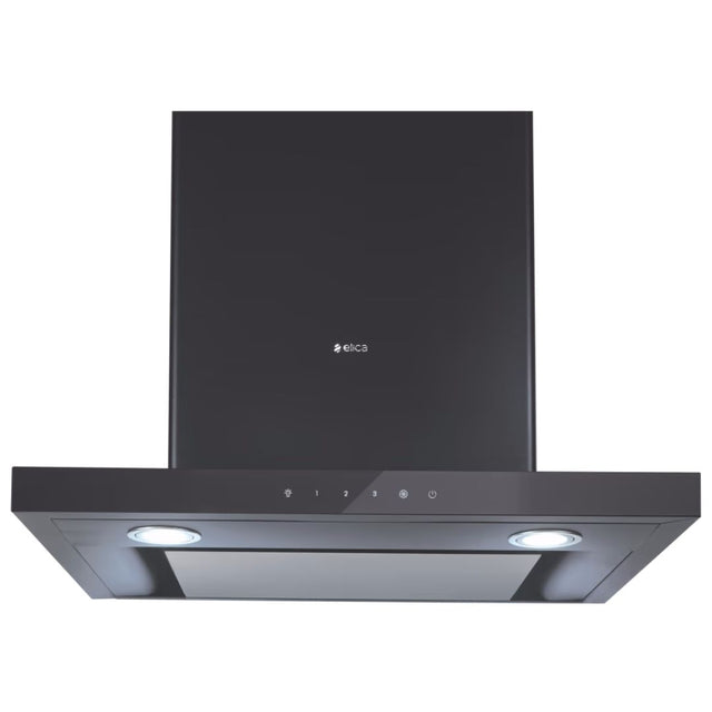 Elica Chimney SPOT H4 EDS HE LTW 60 NERO T4V LED 60cm Wall Mount Chimney (Touch Control, Black)