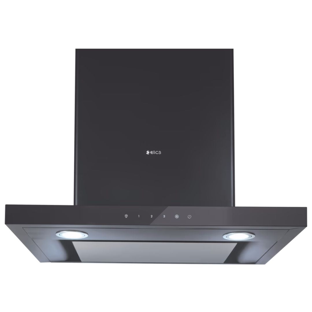 Elica Chimney SPOT H4 EDS HE LTW 60 NERO T4V LED 60cm Wall Mount Chimney (Touch Control