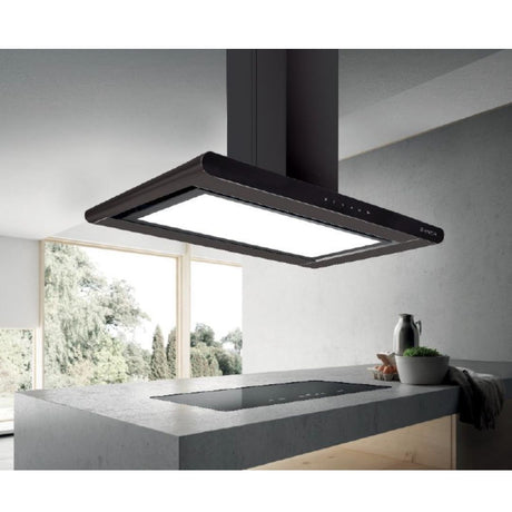 Elica Deep Silent Chimney GALAXY EDS PLUS ISLAND HE LTW 90 NERO T4V LED P