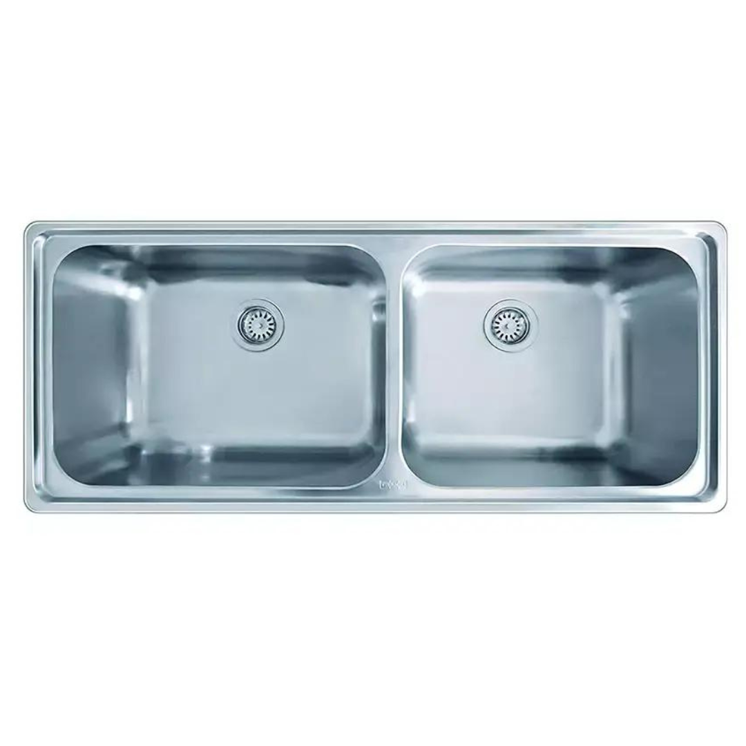 Franke Artisan RSX620-55-48 Stainless Steel (45x18) 1 mm EUROPEAN SATIN FINISH Double Bowl with Drain Board Sink 101.0536.744