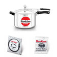 Hawkins Classic Pressure Cookers 8 Litre (Jumbo): CL8W with Hawkins Genuine 2 Gasket & 2 Safety Valve