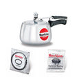 Hawkins Contura Pressure Cooker 3 Litre: HC30 with Hawkins Genuine 2 Gasket & 2 Safety Valve